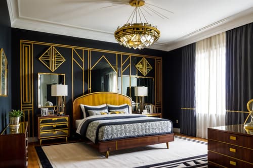 photo from pinterest of art deco-style interior designed (kids room interior) with bedside table or night stand and dresser closet and plant and bed and night light and mirror and accent chair and headboard. . with abstract patterns and rich colors and angular shapes and decadent detail and exuberant shapes and geometric shapes and symmetrical designs and smooth lines. . cinematic photo, highly detailed, cinematic lighting, ultra-detailed, ultrarealistic, photorealism, 8k. trending on pinterest. art deco interior design style. masterpiece, cinematic light, ultrarealistic+, photorealistic+, 8k, raw photo, realistic, sharp focus on eyes, (symmetrical eyes), (intact eyes), hyperrealistic, highest quality, best quality, , highly detailed, masterpiece, best quality, extremely detailed 8k wallpaper, masterpiece, best quality, ultra-detailed, best shadow, detailed background, detailed face, detailed eyes, high contrast, best illumination, detailed face, dulux, caustic, dynamic angle, detailed glow. dramatic lighting. highly detailed, insanely detailed hair, symmetrical, intricate details, professionally retouched, 8k high definition. strong bokeh. award winning photo.