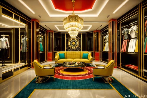 photo from pinterest of art deco-style interior designed (clothing store interior) . with angular shapes and rich colors and symmetrical designs and stream-lined forms and exuberant shapes and bright and cheerful colors and glamour and smooth lines. . cinematic photo, highly detailed, cinematic lighting, ultra-detailed, ultrarealistic, photorealism, 8k. trending on pinterest. art deco interior design style. masterpiece, cinematic light, ultrarealistic+, photorealistic+, 8k, raw photo, realistic, sharp focus on eyes, (symmetrical eyes), (intact eyes), hyperrealistic, highest quality, best quality, , highly detailed, masterpiece, best quality, extremely detailed 8k wallpaper, masterpiece, best quality, ultra-detailed, best shadow, detailed background, detailed face, detailed eyes, high contrast, best illumination, detailed face, dulux, caustic, dynamic angle, detailed glow. dramatic lighting. highly detailed, insanely detailed hair, symmetrical, intricate details, professionally retouched, 8k high definition. strong bokeh. award winning photo.