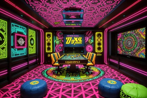 photo from pinterest of maximalist-style interior designed (gaming room interior) . with eye-catching and bold patterns and bold creativity and bold design and vibrant and over-the-top aesthetic and playful and more is more philosophy. . cinematic photo, highly detailed, cinematic lighting, ultra-detailed, ultrarealistic, photorealism, 8k. trending on pinterest. maximalist interior design style. masterpiece, cinematic light, ultrarealistic+, photorealistic+, 8k, raw photo, realistic, sharp focus on eyes, (symmetrical eyes), (intact eyes), hyperrealistic, highest quality, best quality, , highly detailed, masterpiece, best quality, extremely detailed 8k wallpaper, masterpiece, best quality, ultra-detailed, best shadow, detailed background, detailed face, detailed eyes, high contrast, best illumination, detailed face, dulux, caustic, dynamic angle, detailed glow. dramatic lighting. highly detailed, insanely detailed hair, symmetrical, intricate details, professionally retouched, 8k high definition. strong bokeh. award winning photo.