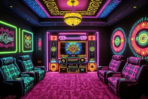 photo from pinterest of maximalist-style interior designed (gaming room interior) . with eye-catching and bold patterns and bold creativity and bold design and vibrant and over-the-top aesthetic and playful and more is more philosophy. . cinematic photo, highly detailed, cinematic lighting, ultra-detailed, ultrarealistic, photorealism, 8k. trending on pinterest. maximalist interior design style. masterpiece, cinematic light, ultrarealistic+, photorealistic+, 8k, raw photo, realistic, sharp focus on eyes, (symmetrical eyes), (intact eyes), hyperrealistic, highest quality, best quality, , highly detailed, masterpiece, best quality, extremely detailed 8k wallpaper, masterpiece, best quality, ultra-detailed, best shadow, detailed background, detailed face, detailed eyes, high contrast, best illumination, detailed face, dulux, caustic, dynamic angle, detailed glow. dramatic lighting. highly detailed, insanely detailed hair, symmetrical, intricate details, professionally retouched, 8k high definition. strong bokeh. award winning photo.
