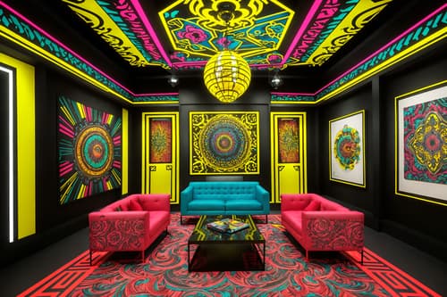 photo from pinterest of maximalist-style interior designed (exhibition space interior) . with more is more philosophy and bold colors and vibrant and playful and bold design and eye-catching and bold creativity and bold patterns. . cinematic photo, highly detailed, cinematic lighting, ultra-detailed, ultrarealistic, photorealism, 8k. trending on pinterest. maximalist interior design style. masterpiece, cinematic light, ultrarealistic+, photorealistic+, 8k, raw photo, realistic, sharp focus on eyes, (symmetrical eyes), (intact eyes), hyperrealistic, highest quality, best quality, , highly detailed, masterpiece, best quality, extremely detailed 8k wallpaper, masterpiece, best quality, ultra-detailed, best shadow, detailed background, detailed face, detailed eyes, high contrast, best illumination, detailed face, dulux, caustic, dynamic angle, detailed glow. dramatic lighting. highly detailed, insanely detailed hair, symmetrical, intricate details, professionally retouched, 8k high definition. strong bokeh. award winning photo.