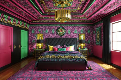 photo from pinterest of maximalist-style interior designed (attic interior) . with vibrant and eye-catching and over-the-top aesthetic and bold design and more is more philosophy and bold colors and bold creativity and bold patterns. . cinematic photo, highly detailed, cinematic lighting, ultra-detailed, ultrarealistic, photorealism, 8k. trending on pinterest. maximalist interior design style. masterpiece, cinematic light, ultrarealistic+, photorealistic+, 8k, raw photo, realistic, sharp focus on eyes, (symmetrical eyes), (intact eyes), hyperrealistic, highest quality, best quality, , highly detailed, masterpiece, best quality, extremely detailed 8k wallpaper, masterpiece, best quality, ultra-detailed, best shadow, detailed background, detailed face, detailed eyes, high contrast, best illumination, detailed face, dulux, caustic, dynamic angle, detailed glow. dramatic lighting. highly detailed, insanely detailed hair, symmetrical, intricate details, professionally retouched, 8k high definition. strong bokeh. award winning photo.