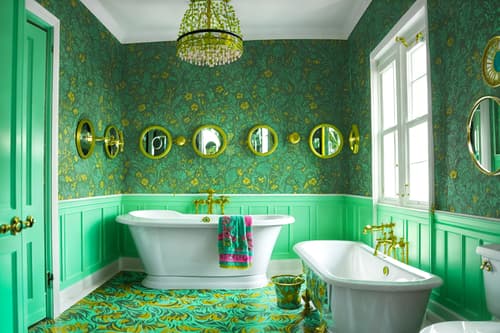 photo from pinterest of maximalist-style interior designed (bathroom interior) with shower and plant and waste basket and bathtub and bath rail and bath towel and bathroom cabinet and toilet seat. . with bold design and playful and bold creativity and bold colors and eye-catching and vibrant and over-the-top aesthetic and more is more philosophy. . cinematic photo, highly detailed, cinematic lighting, ultra-detailed, ultrarealistic, photorealism, 8k. trending on pinterest. maximalist interior design style. masterpiece, cinematic light, ultrarealistic+, photorealistic+, 8k, raw photo, realistic, sharp focus on eyes, (symmetrical eyes), (intact eyes), hyperrealistic, highest quality, best quality, , highly detailed, masterpiece, best quality, extremely detailed 8k wallpaper, masterpiece, best quality, ultra-detailed, best shadow, detailed background, detailed face, detailed eyes, high contrast, best illumination, detailed face, dulux, caustic, dynamic angle, detailed glow. dramatic lighting. highly detailed, insanely detailed hair, symmetrical, intricate details, professionally retouched, 8k high definition. strong bokeh. award winning photo.
