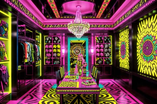 photo from pinterest of maximalist-style interior designed (clothing store interior) . with bold creativity and over-the-top aesthetic and bold patterns and vibrant and playful and eye-catching and bold colors and more is more philosophy. . cinematic photo, highly detailed, cinematic lighting, ultra-detailed, ultrarealistic, photorealism, 8k. trending on pinterest. maximalist interior design style. masterpiece, cinematic light, ultrarealistic+, photorealistic+, 8k, raw photo, realistic, sharp focus on eyes, (symmetrical eyes), (intact eyes), hyperrealistic, highest quality, best quality, , highly detailed, masterpiece, best quality, extremely detailed 8k wallpaper, masterpiece, best quality, ultra-detailed, best shadow, detailed background, detailed face, detailed eyes, high contrast, best illumination, detailed face, dulux, caustic, dynamic angle, detailed glow. dramatic lighting. highly detailed, insanely detailed hair, symmetrical, intricate details, professionally retouched, 8k high definition. strong bokeh. award winning photo.