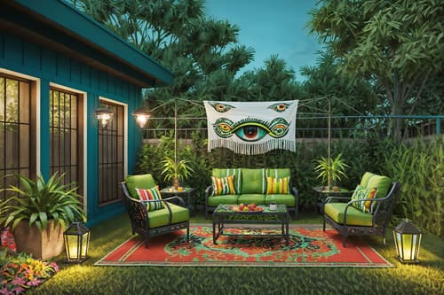 photo from pinterest of maximalist-style designed (outdoor patio ) with grass and plant and deck with deck chairs and patio couch with pillows and barbeque or grill and grass. . with eye-catching and playful and more is more philosophy and bold design and over-the-top aesthetic and bold creativity and vibrant and bold colors. . cinematic photo, highly detailed, cinematic lighting, ultra-detailed, ultrarealistic, photorealism, 8k. trending on pinterest. maximalist design style. masterpiece, cinematic light, ultrarealistic+, photorealistic+, 8k, raw photo, realistic, sharp focus on eyes, (symmetrical eyes), (intact eyes), hyperrealistic, highest quality, best quality, , highly detailed, masterpiece, best quality, extremely detailed 8k wallpaper, masterpiece, best quality, ultra-detailed, best shadow, detailed background, detailed face, detailed eyes, high contrast, best illumination, detailed face, dulux, caustic, dynamic angle, detailed glow. dramatic lighting. highly detailed, insanely detailed hair, symmetrical, intricate details, professionally retouched, 8k high definition. strong bokeh. award winning photo.