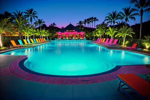 photo from pinterest of maximalist-style designed (outdoor pool area ) with pool and pool lounge chairs and pool lights and pool. . with vibrant and over-the-top aesthetic and more is more philosophy and bold colors and bold creativity and bold patterns and playful and bold design. . cinematic photo, highly detailed, cinematic lighting, ultra-detailed, ultrarealistic, photorealism, 8k. trending on pinterest. maximalist design style. masterpiece, cinematic light, ultrarealistic+, photorealistic+, 8k, raw photo, realistic, sharp focus on eyes, (symmetrical eyes), (intact eyes), hyperrealistic, highest quality, best quality, , highly detailed, masterpiece, best quality, extremely detailed 8k wallpaper, masterpiece, best quality, ultra-detailed, best shadow, detailed background, detailed face, detailed eyes, high contrast, best illumination, detailed face, dulux, caustic, dynamic angle, detailed glow. dramatic lighting. highly detailed, insanely detailed hair, symmetrical, intricate details, professionally retouched, 8k high definition. strong bokeh. award winning photo.