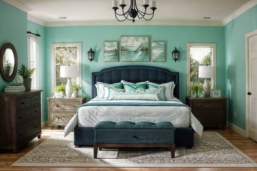 photo from pinterest of coastal-style interior designed (bedroom interior) with night light and dresser closet and storage bench or ottoman and bedside table or night stand and accent chair and bed and plant and headboard. . with . . cinematic photo, highly detailed, cinematic lighting, ultra-detailed, ultrarealistic, photorealism, 8k. trending on pinterest. coastal interior design style. masterpiece, cinematic light, ultrarealistic+, photorealistic+, 8k, raw photo, realistic, sharp focus on eyes, (symmetrical eyes), (intact eyes), hyperrealistic, highest quality, best quality, , highly detailed, masterpiece, best quality, extremely detailed 8k wallpaper, masterpiece, best quality, ultra-detailed, best shadow, detailed background, detailed face, detailed eyes, high contrast, best illumination, detailed face, dulux, caustic, dynamic angle, detailed glow. dramatic lighting. highly detailed, insanely detailed hair, symmetrical, intricate details, professionally retouched, 8k high definition. strong bokeh. award winning photo.