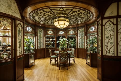 photo from pinterest of art nouveau-style interior designed (clothing store interior) . with curving, plant-like embellishments and ashy colors and japanese motifs and mosaics and curved glass and asymmetrical shapes and wallpaper pattners of spider webs and natural materials. . cinematic photo, highly detailed, cinematic lighting, ultra-detailed, ultrarealistic, photorealism, 8k. trending on pinterest. art nouveau interior design style. masterpiece, cinematic light, ultrarealistic+, photorealistic+, 8k, raw photo, realistic, sharp focus on eyes, (symmetrical eyes), (intact eyes), hyperrealistic, highest quality, best quality, , highly detailed, masterpiece, best quality, extremely detailed 8k wallpaper, masterpiece, best quality, ultra-detailed, best shadow, detailed background, detailed face, detailed eyes, high contrast, best illumination, detailed face, dulux, caustic, dynamic angle, detailed glow. dramatic lighting. highly detailed, insanely detailed hair, symmetrical, intricate details, professionally retouched, 8k high definition. strong bokeh. award winning photo.
