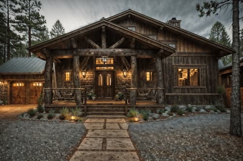 photo from pinterest of rustic-style exterior designed (house exterior exterior) . with . . cinematic photo, highly detailed, cinematic lighting, ultra-detailed, ultrarealistic, photorealism, 8k. trending on pinterest. rustic exterior design style. masterpiece, cinematic light, ultrarealistic+, photorealistic+, 8k, raw photo, realistic, sharp focus on eyes, (symmetrical eyes), (intact eyes), hyperrealistic, highest quality, best quality, , highly detailed, masterpiece, best quality, extremely detailed 8k wallpaper, masterpiece, best quality, ultra-detailed, best shadow, detailed background, detailed face, detailed eyes, high contrast, best illumination, detailed face, dulux, caustic, dynamic angle, detailed glow. dramatic lighting. highly detailed, insanely detailed hair, symmetrical, intricate details, professionally retouched, 8k high definition. strong bokeh. award winning photo.