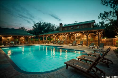photo from pinterest of rustic-style designed (outdoor pool area ) with pool lounge chairs and pool and pool lights and pool lounge chairs. . with . . cinematic photo, highly detailed, cinematic lighting, ultra-detailed, ultrarealistic, photorealism, 8k. trending on pinterest. rustic design style. masterpiece, cinematic light, ultrarealistic+, photorealistic+, 8k, raw photo, realistic, sharp focus on eyes, (symmetrical eyes), (intact eyes), hyperrealistic, highest quality, best quality, , highly detailed, masterpiece, best quality, extremely detailed 8k wallpaper, masterpiece, best quality, ultra-detailed, best shadow, detailed background, detailed face, detailed eyes, high contrast, best illumination, detailed face, dulux, caustic, dynamic angle, detailed glow. dramatic lighting. highly detailed, insanely detailed hair, symmetrical, intricate details, professionally retouched, 8k high definition. strong bokeh. award winning photo.