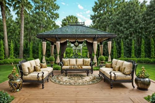 photo from pinterest of baroque-style designed (outdoor patio ) with deck with deck chairs and barbeque or grill and plant and grass and patio couch with pillows and deck with deck chairs. . with grandeur and expensive and plush flooring and intricate carvings and ornaments and opulent and colossal furniture and crystal and glass accents and tension and twisted columns and movement. . cinematic photo, highly detailed, cinematic lighting, ultra-detailed, ultrarealistic, photorealism, 8k. trending on pinterest. baroque design style. masterpiece, cinematic light, ultrarealistic+, photorealistic+, 8k, raw photo, realistic, sharp focus on eyes, (symmetrical eyes), (intact eyes), hyperrealistic, highest quality, best quality, , highly detailed, masterpiece, best quality, extremely detailed 8k wallpaper, masterpiece, best quality, ultra-detailed, best shadow, detailed background, detailed face, detailed eyes, high contrast, best illumination, detailed face, dulux, caustic, dynamic angle, detailed glow. dramatic lighting. highly detailed, insanely detailed hair, symmetrical, intricate details, professionally retouched, 8k high definition. strong bokeh. award winning photo.