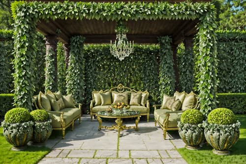 photo from pinterest of baroque-style designed (outdoor garden ) with garden plants and grass and garden tree and garden plants. . with sensuous richness and tension and drama and heavy moldings and opulent and colossal furniture and crystal and glass accents and pedestal feet and luxurious floral and damask fabrics. . cinematic photo, highly detailed, cinematic lighting, ultra-detailed, ultrarealistic, photorealism, 8k. trending on pinterest. baroque design style. masterpiece, cinematic light, ultrarealistic+, photorealistic+, 8k, raw photo, realistic, sharp focus on eyes, (symmetrical eyes), (intact eyes), hyperrealistic, highest quality, best quality, , highly detailed, masterpiece, best quality, extremely detailed 8k wallpaper, masterpiece, best quality, ultra-detailed, best shadow, detailed background, detailed face, detailed eyes, high contrast, best illumination, detailed face, dulux, caustic, dynamic angle, detailed glow. dramatic lighting. highly detailed, insanely detailed hair, symmetrical, intricate details, professionally retouched, 8k high definition. strong bokeh. award winning photo.