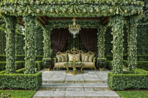 photo from pinterest of baroque-style designed (outdoor garden ) with garden plants and grass and garden tree and garden plants. . with sensuous richness and tension and drama and heavy moldings and opulent and colossal furniture and crystal and glass accents and pedestal feet and luxurious floral and damask fabrics. . cinematic photo, highly detailed, cinematic lighting, ultra-detailed, ultrarealistic, photorealism, 8k. trending on pinterest. baroque design style. masterpiece, cinematic light, ultrarealistic+, photorealistic+, 8k, raw photo, realistic, sharp focus on eyes, (symmetrical eyes), (intact eyes), hyperrealistic, highest quality, best quality, , highly detailed, masterpiece, best quality, extremely detailed 8k wallpaper, masterpiece, best quality, ultra-detailed, best shadow, detailed background, detailed face, detailed eyes, high contrast, best illumination, detailed face, dulux, caustic, dynamic angle, detailed glow. dramatic lighting. highly detailed, insanely detailed hair, symmetrical, intricate details, professionally retouched, 8k high definition. strong bokeh. award winning photo.