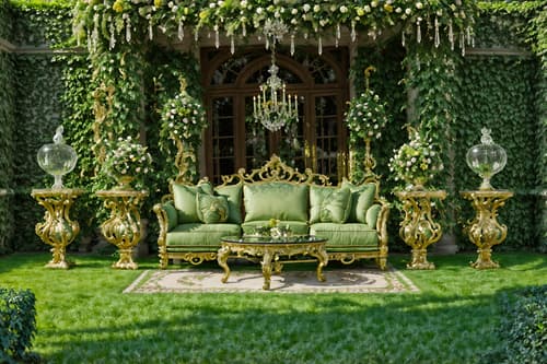 photo from pinterest of baroque-style designed (outdoor garden ) with garden plants and grass and garden tree and garden plants. . with sensuous richness and tension and drama and heavy moldings and opulent and colossal furniture and crystal and glass accents and pedestal feet and luxurious floral and damask fabrics. . cinematic photo, highly detailed, cinematic lighting, ultra-detailed, ultrarealistic, photorealism, 8k. trending on pinterest. baroque design style. masterpiece, cinematic light, ultrarealistic+, photorealistic+, 8k, raw photo, realistic, sharp focus on eyes, (symmetrical eyes), (intact eyes), hyperrealistic, highest quality, best quality, , highly detailed, masterpiece, best quality, extremely detailed 8k wallpaper, masterpiece, best quality, ultra-detailed, best shadow, detailed background, detailed face, detailed eyes, high contrast, best illumination, detailed face, dulux, caustic, dynamic angle, detailed glow. dramatic lighting. highly detailed, insanely detailed hair, symmetrical, intricate details, professionally retouched, 8k high definition. strong bokeh. award winning photo.
