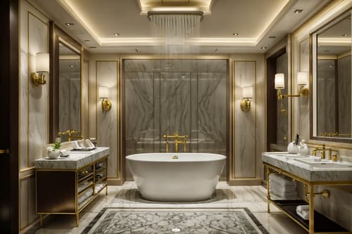 photo from pinterest of luxury-style interior designed (hotel bathroom interior) with plant and toilet seat and shower and bathroom sink with faucet and bathtub and waste basket and bathroom cabinet and mirror. . . cinematic photo, highly detailed, cinematic lighting, ultra-detailed, ultrarealistic, photorealism, 8k. trending on pinterest. luxury interior design style. masterpiece, cinematic light, ultrarealistic+, photorealistic+, 8k, raw photo, realistic, sharp focus on eyes, (symmetrical eyes), (intact eyes), hyperrealistic, highest quality, best quality, , highly detailed, masterpiece, best quality, extremely detailed 8k wallpaper, masterpiece, best quality, ultra-detailed, best shadow, detailed background, detailed face, detailed eyes, high contrast, best illumination, detailed face, dulux, caustic, dynamic angle, detailed glow. dramatic lighting. highly detailed, insanely detailed hair, symmetrical, intricate details, professionally retouched, 8k high definition. strong bokeh. award winning photo.