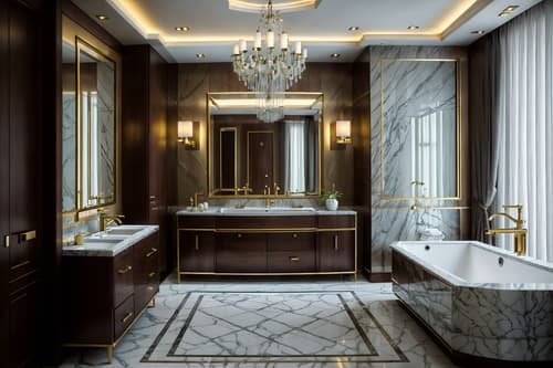 photo from pinterest of luxury-style interior designed (hotel bathroom interior) with plant and toilet seat and shower and bathroom sink with faucet and bathtub and waste basket and bathroom cabinet and mirror. . . cinematic photo, highly detailed, cinematic lighting, ultra-detailed, ultrarealistic, photorealism, 8k. trending on pinterest. luxury interior design style. masterpiece, cinematic light, ultrarealistic+, photorealistic+, 8k, raw photo, realistic, sharp focus on eyes, (symmetrical eyes), (intact eyes), hyperrealistic, highest quality, best quality, , highly detailed, masterpiece, best quality, extremely detailed 8k wallpaper, masterpiece, best quality, ultra-detailed, best shadow, detailed background, detailed face, detailed eyes, high contrast, best illumination, detailed face, dulux, caustic, dynamic angle, detailed glow. dramatic lighting. highly detailed, insanely detailed hair, symmetrical, intricate details, professionally retouched, 8k high definition. strong bokeh. award winning photo.