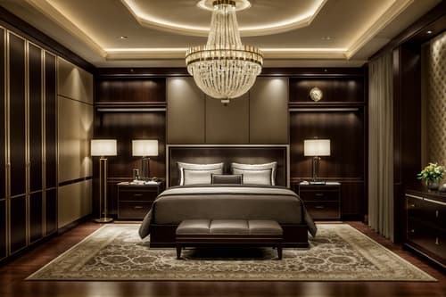 photo from pinterest of luxury-style interior designed (hotel room interior) with working desk with desk chair and dresser closet and storage bench or ottoman and bedside table or night stand and accent chair and night light and plant and bed. . . cinematic photo, highly detailed, cinematic lighting, ultra-detailed, ultrarealistic, photorealism, 8k. trending on pinterest. luxury interior design style. masterpiece, cinematic light, ultrarealistic+, photorealistic+, 8k, raw photo, realistic, sharp focus on eyes, (symmetrical eyes), (intact eyes), hyperrealistic, highest quality, best quality, , highly detailed, masterpiece, best quality, extremely detailed 8k wallpaper, masterpiece, best quality, ultra-detailed, best shadow, detailed background, detailed face, detailed eyes, high contrast, best illumination, detailed face, dulux, caustic, dynamic angle, detailed glow. dramatic lighting. highly detailed, insanely detailed hair, symmetrical, intricate details, professionally retouched, 8k high definition. strong bokeh. award winning photo.