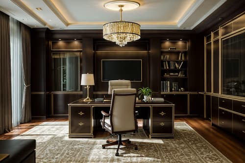 photo from pinterest of luxury-style interior designed (home office interior) with desk lamp and computer desk and office chair and cabinets and plant and desk lamp. . . cinematic photo, highly detailed, cinematic lighting, ultra-detailed, ultrarealistic, photorealism, 8k. trending on pinterest. luxury interior design style. masterpiece, cinematic light, ultrarealistic+, photorealistic+, 8k, raw photo, realistic, sharp focus on eyes, (symmetrical eyes), (intact eyes), hyperrealistic, highest quality, best quality, , highly detailed, masterpiece, best quality, extremely detailed 8k wallpaper, masterpiece, best quality, ultra-detailed, best shadow, detailed background, detailed face, detailed eyes, high contrast, best illumination, detailed face, dulux, caustic, dynamic angle, detailed glow. dramatic lighting. highly detailed, insanely detailed hair, symmetrical, intricate details, professionally retouched, 8k high definition. strong bokeh. award winning photo.