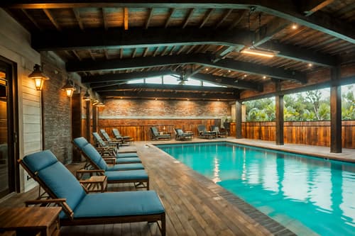 photo from pinterest of industrial-style designed (outdoor pool area ) with pool lounge chairs and pool lights and pool and pool lounge chairs. . with utilitarian objects and exposed brick and exposed rafters and open floorplan and neutral tones and reclaimed wood and exposed concrete and raw aesthetic. . cinematic photo, highly detailed, cinematic lighting, ultra-detailed, ultrarealistic, photorealism, 8k. trending on pinterest. industrial design style. masterpiece, cinematic light, ultrarealistic+, photorealistic+, 8k, raw photo, realistic, sharp focus on eyes, (symmetrical eyes), (intact eyes), hyperrealistic, highest quality, best quality, , highly detailed, masterpiece, best quality, extremely detailed 8k wallpaper, masterpiece, best quality, ultra-detailed, best shadow, detailed background, detailed face, detailed eyes, high contrast, best illumination, detailed face, dulux, caustic, dynamic angle, detailed glow. dramatic lighting. highly detailed, insanely detailed hair, symmetrical, intricate details, professionally retouched, 8k high definition. strong bokeh. award winning photo.