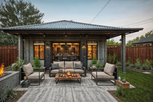 photo from pinterest of industrial-style designed (outdoor patio ) with barbeque or grill and deck with deck chairs and grass and plant and patio couch with pillows and barbeque or grill. . with metal panels and raw aesthetic and factory style and exposed concrete and neutral tones and open floorplan and utilitarian objects and reclaimed wood. . cinematic photo, highly detailed, cinematic lighting, ultra-detailed, ultrarealistic, photorealism, 8k. trending on pinterest. industrial design style. masterpiece, cinematic light, ultrarealistic+, photorealistic+, 8k, raw photo, realistic, sharp focus on eyes, (symmetrical eyes), (intact eyes), hyperrealistic, highest quality, best quality, , highly detailed, masterpiece, best quality, extremely detailed 8k wallpaper, masterpiece, best quality, ultra-detailed, best shadow, detailed background, detailed face, detailed eyes, high contrast, best illumination, detailed face, dulux, caustic, dynamic angle, detailed glow. dramatic lighting. highly detailed, insanely detailed hair, symmetrical, intricate details, professionally retouched, 8k high definition. strong bokeh. award winning photo.