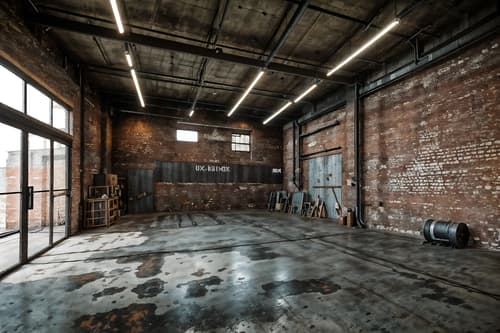 photo from pinterest of industrial-style interior designed (exhibition space interior) . with exposed brick and open floorplan and reclaimed wood and metal panels and utilitarian objects and neutral tones and exposed concrete and exposed rafters. . cinematic photo, highly detailed, cinematic lighting, ultra-detailed, ultrarealistic, photorealism, 8k. trending on pinterest. industrial interior design style. masterpiece, cinematic light, ultrarealistic+, photorealistic+, 8k, raw photo, realistic, sharp focus on eyes, (symmetrical eyes), (intact eyes), hyperrealistic, highest quality, best quality, , highly detailed, masterpiece, best quality, extremely detailed 8k wallpaper, masterpiece, best quality, ultra-detailed, best shadow, detailed background, detailed face, detailed eyes, high contrast, best illumination, detailed face, dulux, caustic, dynamic angle, detailed glow. dramatic lighting. highly detailed, insanely detailed hair, symmetrical, intricate details, professionally retouched, 8k high definition. strong bokeh. award winning photo.