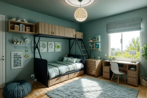 photo from pinterest of eco-friendly-style interior designed (kids room interior) with night light and mirror and headboard and bed and storage bench or ottoman and kids desk and accent chair and dresser closet. . . cinematic photo, highly detailed, cinematic lighting, ultra-detailed, ultrarealistic, photorealism, 8k. trending on pinterest. eco-friendly interior design style. masterpiece, cinematic light, ultrarealistic+, photorealistic+, 8k, raw photo, realistic, sharp focus on eyes, (symmetrical eyes), (intact eyes), hyperrealistic, highest quality, best quality, , highly detailed, masterpiece, best quality, extremely detailed 8k wallpaper, masterpiece, best quality, ultra-detailed, best shadow, detailed background, detailed face, detailed eyes, high contrast, best illumination, detailed face, dulux, caustic, dynamic angle, detailed glow. dramatic lighting. highly detailed, insanely detailed hair, symmetrical, intricate details, professionally retouched, 8k high definition. strong bokeh. award winning photo.