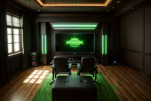 photo from pinterest of eco-friendly-style interior designed (gaming room interior) . . cinematic photo, highly detailed, cinematic lighting, ultra-detailed, ultrarealistic, photorealism, 8k. trending on pinterest. eco-friendly interior design style. masterpiece, cinematic light, ultrarealistic+, photorealistic+, 8k, raw photo, realistic, sharp focus on eyes, (symmetrical eyes), (intact eyes), hyperrealistic, highest quality, best quality, , highly detailed, masterpiece, best quality, extremely detailed 8k wallpaper, masterpiece, best quality, ultra-detailed, best shadow, detailed background, detailed face, detailed eyes, high contrast, best illumination, detailed face, dulux, caustic, dynamic angle, detailed glow. dramatic lighting. highly detailed, insanely detailed hair, symmetrical, intricate details, professionally retouched, 8k high definition. strong bokeh. award winning photo.