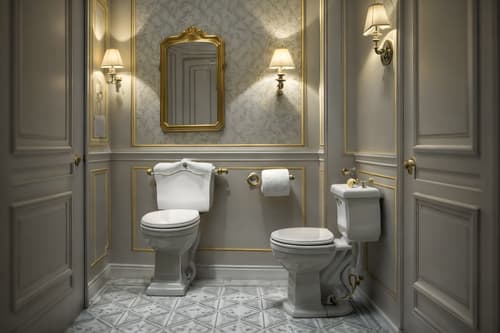 photo from pinterest of french-style interior designed (toilet interior) with toilet paper hanger and toilet with toilet seat up and sink with tap and toilet paper hanger. . . cinematic photo, highly detailed, cinematic lighting, ultra-detailed, ultrarealistic, photorealism, 8k. trending on pinterest. french interior design style. masterpiece, cinematic light, ultrarealistic+, photorealistic+, 8k, raw photo, realistic, sharp focus on eyes, (symmetrical eyes), (intact eyes), hyperrealistic, highest quality, best quality, , highly detailed, masterpiece, best quality, extremely detailed 8k wallpaper, masterpiece, best quality, ultra-detailed, best shadow, detailed background, detailed face, detailed eyes, high contrast, best illumination, detailed face, dulux, caustic, dynamic angle, detailed glow. dramatic lighting. highly detailed, insanely detailed hair, symmetrical, intricate details, professionally retouched, 8k high definition. strong bokeh. award winning photo.