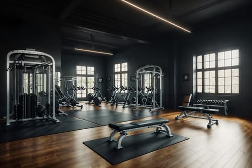 photo from pinterest of french-style interior designed (fitness gym interior) with exercise bicycle and crosstrainer and dumbbell stand and bench press and squat rack and exercise bicycle. . . cinematic photo, highly detailed, cinematic lighting, ultra-detailed, ultrarealistic, photorealism, 8k. trending on pinterest. french interior design style. masterpiece, cinematic light, ultrarealistic+, photorealistic+, 8k, raw photo, realistic, sharp focus on eyes, (symmetrical eyes), (intact eyes), hyperrealistic, highest quality, best quality, , highly detailed, masterpiece, best quality, extremely detailed 8k wallpaper, masterpiece, best quality, ultra-detailed, best shadow, detailed background, detailed face, detailed eyes, high contrast, best illumination, detailed face, dulux, caustic, dynamic angle, detailed glow. dramatic lighting. highly detailed, insanely detailed hair, symmetrical, intricate details, professionally retouched, 8k high definition. strong bokeh. award winning photo.