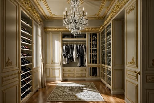photo from pinterest of french-style interior designed (walk in closet interior) . . cinematic photo, highly detailed, cinematic lighting, ultra-detailed, ultrarealistic, photorealism, 8k. trending on pinterest. french interior design style. masterpiece, cinematic light, ultrarealistic+, photorealistic+, 8k, raw photo, realistic, sharp focus on eyes, (symmetrical eyes), (intact eyes), hyperrealistic, highest quality, best quality, , highly detailed, masterpiece, best quality, extremely detailed 8k wallpaper, masterpiece, best quality, ultra-detailed, best shadow, detailed background, detailed face, detailed eyes, high contrast, best illumination, detailed face, dulux, caustic, dynamic angle, detailed glow. dramatic lighting. highly detailed, insanely detailed hair, symmetrical, intricate details, professionally retouched, 8k high definition. strong bokeh. award winning photo.