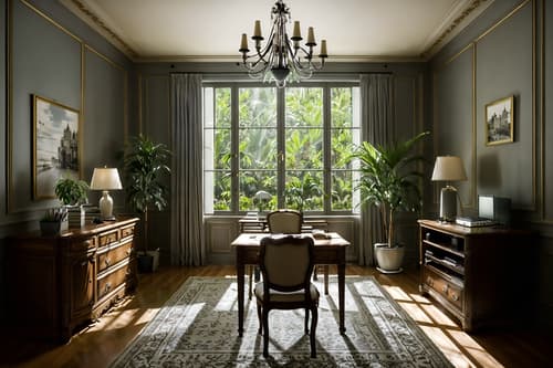 photo from pinterest of french-style interior designed (home office interior) with computer desk and office chair and plant and desk lamp and cabinets and computer desk. . . cinematic photo, highly detailed, cinematic lighting, ultra-detailed, ultrarealistic, photorealism, 8k. trending on pinterest. french interior design style. masterpiece, cinematic light, ultrarealistic+, photorealistic+, 8k, raw photo, realistic, sharp focus on eyes, (symmetrical eyes), (intact eyes), hyperrealistic, highest quality, best quality, , highly detailed, masterpiece, best quality, extremely detailed 8k wallpaper, masterpiece, best quality, ultra-detailed, best shadow, detailed background, detailed face, detailed eyes, high contrast, best illumination, detailed face, dulux, caustic, dynamic angle, detailed glow. dramatic lighting. highly detailed, insanely detailed hair, symmetrical, intricate details, professionally retouched, 8k high definition. strong bokeh. award winning photo.