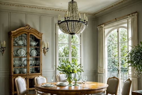 photo from pinterest of french-style interior designed (dining room interior) with dining table chairs and plant and table cloth and dining table and bookshelves and painting or photo on wall and vase and plates, cutlery and glasses on dining table. . . cinematic photo, highly detailed, cinematic lighting, ultra-detailed, ultrarealistic, photorealism, 8k. trending on pinterest. french interior design style. masterpiece, cinematic light, ultrarealistic+, photorealistic+, 8k, raw photo, realistic, sharp focus on eyes, (symmetrical eyes), (intact eyes), hyperrealistic, highest quality, best quality, , highly detailed, masterpiece, best quality, extremely detailed 8k wallpaper, masterpiece, best quality, ultra-detailed, best shadow, detailed background, detailed face, detailed eyes, high contrast, best illumination, detailed face, dulux, caustic, dynamic angle, detailed glow. dramatic lighting. highly detailed, insanely detailed hair, symmetrical, intricate details, professionally retouched, 8k high definition. strong bokeh. award winning photo.