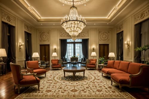 photo from pinterest of french-style interior designed (hotel lobby interior) with rug and hanging lamps and plant and furniture and sofas and lounge chairs and check in desk and coffee tables. . . cinematic photo, highly detailed, cinematic lighting, ultra-detailed, ultrarealistic, photorealism, 8k. trending on pinterest. french interior design style. masterpiece, cinematic light, ultrarealistic+, photorealistic+, 8k, raw photo, realistic, sharp focus on eyes, (symmetrical eyes), (intact eyes), hyperrealistic, highest quality, best quality, , highly detailed, masterpiece, best quality, extremely detailed 8k wallpaper, masterpiece, best quality, ultra-detailed, best shadow, detailed background, detailed face, detailed eyes, high contrast, best illumination, detailed face, dulux, caustic, dynamic angle, detailed glow. dramatic lighting. highly detailed, insanely detailed hair, symmetrical, intricate details, professionally retouched, 8k high definition. strong bokeh. award winning photo.