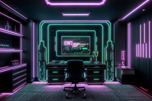 photo from pinterest of cyberpunk-style interior designed (hotel room interior) with mirror and dresser closet and headboard and plant and accent chair and bedside table or night stand and storage bench or ottoman and working desk with desk chair. . with futuristic cybernetic details and synthetic objects and strong geometric walls and clean straight square lines and cyberpunk style and cyberpunk lights and futuristic cybernetic city and bladerunner lights. . cinematic photo, highly detailed, cinematic lighting, ultra-detailed, ultrarealistic, photorealism, 8k. trending on pinterest. cyberpunk interior design style. masterpiece, cinematic light, ultrarealistic+, photorealistic+, 8k, raw photo, realistic, sharp focus on eyes, (symmetrical eyes), (intact eyes), hyperrealistic, highest quality, best quality, , highly detailed, masterpiece, best quality, extremely detailed 8k wallpaper, masterpiece, best quality, ultra-detailed, best shadow, detailed background, detailed face, detailed eyes, high contrast, best illumination, detailed face, dulux, caustic, dynamic angle, detailed glow. dramatic lighting. highly detailed, insanely detailed hair, symmetrical, intricate details, professionally retouched, 8k high definition. strong bokeh. award winning photo.