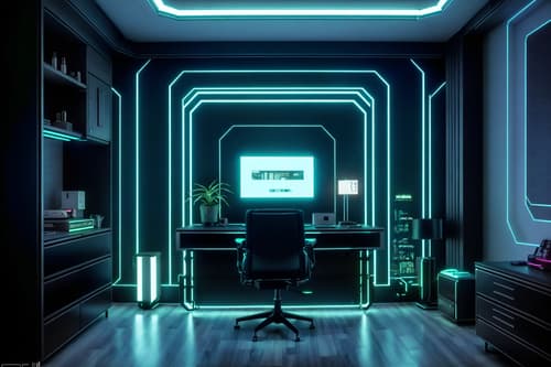 photo from pinterest of cyberpunk-style interior designed (hotel room interior) with mirror and dresser closet and headboard and plant and accent chair and bedside table or night stand and storage bench or ottoman and working desk with desk chair. . with futuristic cybernetic details and synthetic objects and strong geometric walls and clean straight square lines and cyberpunk style and cyberpunk lights and futuristic cybernetic city and bladerunner lights. . cinematic photo, highly detailed, cinematic lighting, ultra-detailed, ultrarealistic, photorealism, 8k. trending on pinterest. cyberpunk interior design style. masterpiece, cinematic light, ultrarealistic+, photorealistic+, 8k, raw photo, realistic, sharp focus on eyes, (symmetrical eyes), (intact eyes), hyperrealistic, highest quality, best quality, , highly detailed, masterpiece, best quality, extremely detailed 8k wallpaper, masterpiece, best quality, ultra-detailed, best shadow, detailed background, detailed face, detailed eyes, high contrast, best illumination, detailed face, dulux, caustic, dynamic angle, detailed glow. dramatic lighting. highly detailed, insanely detailed hair, symmetrical, intricate details, professionally retouched, 8k high definition. strong bokeh. award winning photo.
