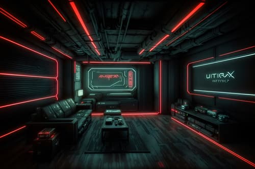 photo from pinterest of cyberpunk-style interior designed (attic interior) . with strong geometric walls and synthetic objects and minimalist and bladerunner style and military uniforms and gear and dark night and color lights glow and clean straight square lines. . cinematic photo, highly detailed, cinematic lighting, ultra-detailed, ultrarealistic, photorealism, 8k. trending on pinterest. cyberpunk interior design style. masterpiece, cinematic light, ultrarealistic+, photorealistic+, 8k, raw photo, realistic, sharp focus on eyes, (symmetrical eyes), (intact eyes), hyperrealistic, highest quality, best quality, , highly detailed, masterpiece, best quality, extremely detailed 8k wallpaper, masterpiece, best quality, ultra-detailed, best shadow, detailed background, detailed face, detailed eyes, high contrast, best illumination, detailed face, dulux, caustic, dynamic angle, detailed glow. dramatic lighting. highly detailed, insanely detailed hair, symmetrical, intricate details, professionally retouched, 8k high definition. strong bokeh. award winning photo.