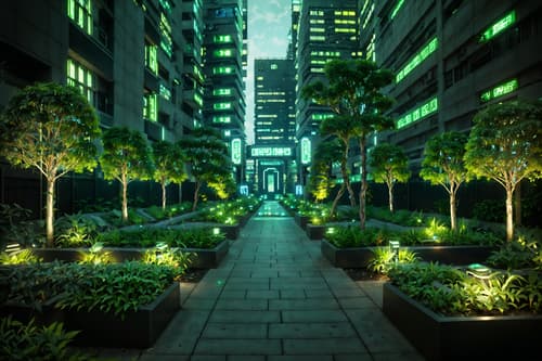 photo from pinterest of cyberpunk-style designed (outdoor garden ) with garden tree and garden plants and grass and garden tree. . with led lights and futuristic cybernetic details and futuristic cybernetic city and clean straight square lines and cyberpunk style and bladerunner style and minimalist and cyberpunk lights. . cinematic photo, highly detailed, cinematic lighting, ultra-detailed, ultrarealistic, photorealism, 8k. trending on pinterest. cyberpunk design style. masterpiece, cinematic light, ultrarealistic+, photorealistic+, 8k, raw photo, realistic, sharp focus on eyes, (symmetrical eyes), (intact eyes), hyperrealistic, highest quality, best quality, , highly detailed, masterpiece, best quality, extremely detailed 8k wallpaper, masterpiece, best quality, ultra-detailed, best shadow, detailed background, detailed face, detailed eyes, high contrast, best illumination, detailed face, dulux, caustic, dynamic angle, detailed glow. dramatic lighting. highly detailed, insanely detailed hair, symmetrical, intricate details, professionally retouched, 8k high definition. strong bokeh. award winning photo.