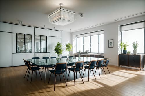 photo from pinterest of scandinavian-style interior designed (meeting room interior) with office chairs and glass doors and plant and boardroom table and cabinets and vase and glass walls and painting or photo on wall. . with . . cinematic photo, highly detailed, cinematic lighting, ultra-detailed, ultrarealistic, photorealism, 8k. trending on pinterest. scandinavian interior design style. masterpiece, cinematic light, ultrarealistic+, photorealistic+, 8k, raw photo, realistic, sharp focus on eyes, (symmetrical eyes), (intact eyes), hyperrealistic, highest quality, best quality, , highly detailed, masterpiece, best quality, extremely detailed 8k wallpaper, masterpiece, best quality, ultra-detailed, best shadow, detailed background, detailed face, detailed eyes, high contrast, best illumination, detailed face, dulux, caustic, dynamic angle, detailed glow. dramatic lighting. highly detailed, insanely detailed hair, symmetrical, intricate details, professionally retouched, 8k high definition. strong bokeh. award winning photo.