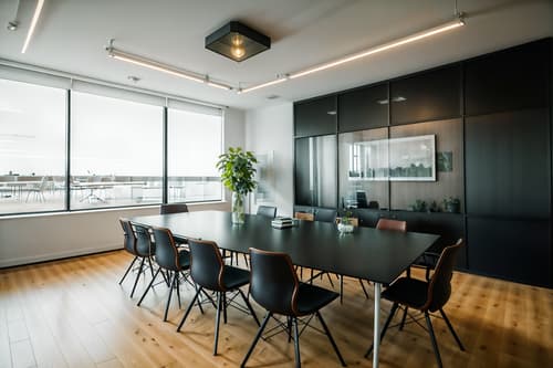 photo from pinterest of scandinavian-style interior designed (meeting room interior) with office chairs and glass doors and plant and boardroom table and cabinets and vase and glass walls and painting or photo on wall. . with . . cinematic photo, highly detailed, cinematic lighting, ultra-detailed, ultrarealistic, photorealism, 8k. trending on pinterest. scandinavian interior design style. masterpiece, cinematic light, ultrarealistic+, photorealistic+, 8k, raw photo, realistic, sharp focus on eyes, (symmetrical eyes), (intact eyes), hyperrealistic, highest quality, best quality, , highly detailed, masterpiece, best quality, extremely detailed 8k wallpaper, masterpiece, best quality, ultra-detailed, best shadow, detailed background, detailed face, detailed eyes, high contrast, best illumination, detailed face, dulux, caustic, dynamic angle, detailed glow. dramatic lighting. highly detailed, insanely detailed hair, symmetrical, intricate details, professionally retouched, 8k high definition. strong bokeh. award winning photo.