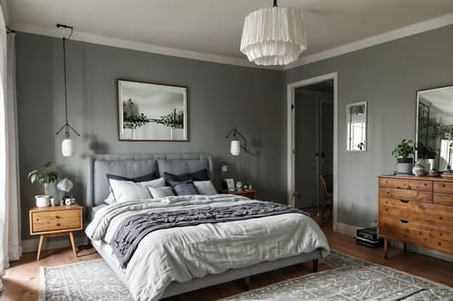 photo from pinterest of scandinavian-style interior designed (bedroom interior) with bed and accent chair and dresser closet and plant and mirror and storage bench or ottoman and headboard and bedside table or night stand. . with . . cinematic photo, highly detailed, cinematic lighting, ultra-detailed, ultrarealistic, photorealism, 8k. trending on pinterest. scandinavian interior design style. masterpiece, cinematic light, ultrarealistic+, photorealistic+, 8k, raw photo, realistic, sharp focus on eyes, (symmetrical eyes), (intact eyes), hyperrealistic, highest quality, best quality, , highly detailed, masterpiece, best quality, extremely detailed 8k wallpaper, masterpiece, best quality, ultra-detailed, best shadow, detailed background, detailed face, detailed eyes, high contrast, best illumination, detailed face, dulux, caustic, dynamic angle, detailed glow. dramatic lighting. highly detailed, insanely detailed hair, symmetrical, intricate details, professionally retouched, 8k high definition. strong bokeh. award winning photo.