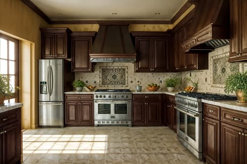 photo from pinterest of mediterranean-style interior designed (kitchen interior) with sink and kitchen cabinets and plant and worktops and stove and refrigerator and sink. . . cinematic photo, highly detailed, cinematic lighting, ultra-detailed, ultrarealistic, photorealism, 8k. trending on pinterest. mediterranean interior design style. masterpiece, cinematic light, ultrarealistic+, photorealistic+, 8k, raw photo, realistic, sharp focus on eyes, (symmetrical eyes), (intact eyes), hyperrealistic, highest quality, best quality, , highly detailed, masterpiece, best quality, extremely detailed 8k wallpaper, masterpiece, best quality, ultra-detailed, best shadow, detailed background, detailed face, detailed eyes, high contrast, best illumination, detailed face, dulux, caustic, dynamic angle, detailed glow. dramatic lighting. highly detailed, insanely detailed hair, symmetrical, intricate details, professionally retouched, 8k high definition. strong bokeh. award winning photo.