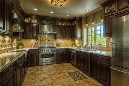 photo from pinterest of mediterranean-style interior designed (kitchen interior) with sink and kitchen cabinets and plant and worktops and stove and refrigerator and sink. . . cinematic photo, highly detailed, cinematic lighting, ultra-detailed, ultrarealistic, photorealism, 8k. trending on pinterest. mediterranean interior design style. masterpiece, cinematic light, ultrarealistic+, photorealistic+, 8k, raw photo, realistic, sharp focus on eyes, (symmetrical eyes), (intact eyes), hyperrealistic, highest quality, best quality, , highly detailed, masterpiece, best quality, extremely detailed 8k wallpaper, masterpiece, best quality, ultra-detailed, best shadow, detailed background, detailed face, detailed eyes, high contrast, best illumination, detailed face, dulux, caustic, dynamic angle, detailed glow. dramatic lighting. highly detailed, insanely detailed hair, symmetrical, intricate details, professionally retouched, 8k high definition. strong bokeh. award winning photo.