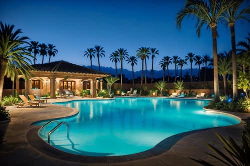 photo from pinterest of mediterranean-style designed (outdoor pool area ) with pool lights and pool and pool lounge chairs and pool lights. . . cinematic photo, highly detailed, cinematic lighting, ultra-detailed, ultrarealistic, photorealism, 8k. trending on pinterest. mediterranean design style. masterpiece, cinematic light, ultrarealistic+, photorealistic+, 8k, raw photo, realistic, sharp focus on eyes, (symmetrical eyes), (intact eyes), hyperrealistic, highest quality, best quality, , highly detailed, masterpiece, best quality, extremely detailed 8k wallpaper, masterpiece, best quality, ultra-detailed, best shadow, detailed background, detailed face, detailed eyes, high contrast, best illumination, detailed face, dulux, caustic, dynamic angle, detailed glow. dramatic lighting. highly detailed, insanely detailed hair, symmetrical, intricate details, professionally retouched, 8k high definition. strong bokeh. award winning photo.