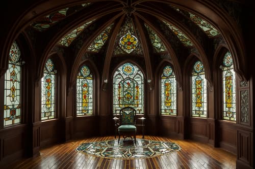 photo from pinterest of art nouveau-style interior designed (attic interior) . with stained glass and wallpaper patterns of stylized flowers and mosaics and arches and curved forms and stained glass and curving, plant-like embellishments and asymmetrical shapes and wallpaper pattners of spider webs. . cinematic photo, highly detailed, cinematic lighting, ultra-detailed, ultrarealistic, photorealism, 8k. trending on pinterest. art nouveau interior design style. masterpiece, cinematic light, ultrarealistic+, photorealistic+, 8k, raw photo, realistic, sharp focus on eyes, (symmetrical eyes), (intact eyes), hyperrealistic, highest quality, best quality, , highly detailed, masterpiece, best quality, extremely detailed 8k wallpaper, masterpiece, best quality, ultra-detailed, best shadow, detailed background, detailed face, detailed eyes, high contrast, best illumination, detailed face, dulux, caustic, dynamic angle, detailed glow. dramatic lighting. highly detailed, insanely detailed hair, symmetrical, intricate details, professionally retouched, 8k high definition. strong bokeh. award winning photo.