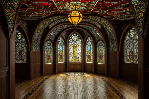 photo from pinterest of art nouveau-style interior designed (attic interior) . with stained glass and wallpaper patterns of stylized flowers and mosaics and arches and curved forms and stained glass and curving, plant-like embellishments and asymmetrical shapes and wallpaper pattners of spider webs. . cinematic photo, highly detailed, cinematic lighting, ultra-detailed, ultrarealistic, photorealism, 8k. trending on pinterest. art nouveau interior design style. masterpiece, cinematic light, ultrarealistic+, photorealistic+, 8k, raw photo, realistic, sharp focus on eyes, (symmetrical eyes), (intact eyes), hyperrealistic, highest quality, best quality, , highly detailed, masterpiece, best quality, extremely detailed 8k wallpaper, masterpiece, best quality, ultra-detailed, best shadow, detailed background, detailed face, detailed eyes, high contrast, best illumination, detailed face, dulux, caustic, dynamic angle, detailed glow. dramatic lighting. highly detailed, insanely detailed hair, symmetrical, intricate details, professionally retouched, 8k high definition. strong bokeh. award winning photo.