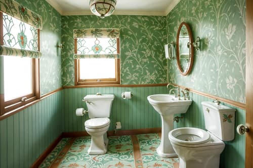 photo from pinterest of art nouveau-style interior designed (toilet interior) with sink with tap and toilet paper hanger and toilet with toilet seat up and sink with tap. . with asymmetrical shapes and ashy colors and curving, plant-like embellishments and wallpaper patterns of feathers and japanese motifs and stained glass and curved glass and wallpaper pattners of spider webs. . cinematic photo, highly detailed, cinematic lighting, ultra-detailed, ultrarealistic, photorealism, 8k. trending on pinterest. art nouveau interior design style. masterpiece, cinematic light, ultrarealistic+, photorealistic+, 8k, raw photo, realistic, sharp focus on eyes, (symmetrical eyes), (intact eyes), hyperrealistic, highest quality, best quality, , highly detailed, masterpiece, best quality, extremely detailed 8k wallpaper, masterpiece, best quality, ultra-detailed, best shadow, detailed background, detailed face, detailed eyes, high contrast, best illumination, detailed face, dulux, caustic, dynamic angle, detailed glow. dramatic lighting. highly detailed, insanely detailed hair, symmetrical, intricate details, professionally retouched, 8k high definition. strong bokeh. award winning photo.