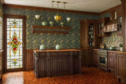 photo from pinterest of art nouveau-style interior designed (kitchen living combo interior) with stove and furniture and bookshelves and sofa and worktops and occasional tables and televisions and plant. . with asymmetrical shapes and mosaics and stained glass and ashy colors and stained glass and wallpaper patterns of feathers and curved glass and wallpaper patterns of stylized flowers. . cinematic photo, highly detailed, cinematic lighting, ultra-detailed, ultrarealistic, photorealism, 8k. trending on pinterest. art nouveau interior design style. masterpiece, cinematic light, ultrarealistic+, photorealistic+, 8k, raw photo, realistic, sharp focus on eyes, (symmetrical eyes), (intact eyes), hyperrealistic, highest quality, best quality, , highly detailed, masterpiece, best quality, extremely detailed 8k wallpaper, masterpiece, best quality, ultra-detailed, best shadow, detailed background, detailed face, detailed eyes, high contrast, best illumination, detailed face, dulux, caustic, dynamic angle, detailed glow. dramatic lighting. highly detailed, insanely detailed hair, symmetrical, intricate details, professionally retouched, 8k high definition. strong bokeh. award winning photo.