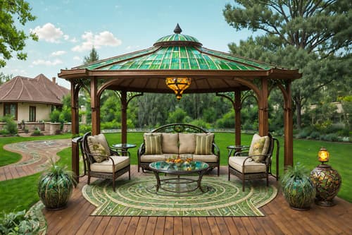 photo from pinterest of art nouveau-style designed (outdoor patio ) with grass and barbeque or grill and patio couch with pillows and deck with deck chairs and plant and grass. . with natural materials and stained glass and curved glass and mosaics and arches and curved forms and wallpaper pattners of spider webs and soft, rounded lines and stained glass. . cinematic photo, highly detailed, cinematic lighting, ultra-detailed, ultrarealistic, photorealism, 8k. trending on pinterest. art nouveau design style. masterpiece, cinematic light, ultrarealistic+, photorealistic+, 8k, raw photo, realistic, sharp focus on eyes, (symmetrical eyes), (intact eyes), hyperrealistic, highest quality, best quality, , highly detailed, masterpiece, best quality, extremely detailed 8k wallpaper, masterpiece, best quality, ultra-detailed, best shadow, detailed background, detailed face, detailed eyes, high contrast, best illumination, detailed face, dulux, caustic, dynamic angle, detailed glow. dramatic lighting. highly detailed, insanely detailed hair, symmetrical, intricate details, professionally retouched, 8k high definition. strong bokeh. award winning photo.