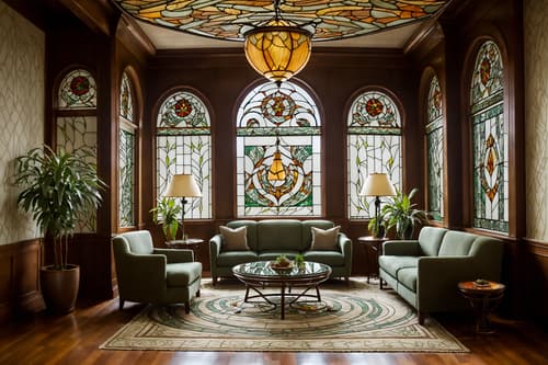photo from pinterest of art nouveau-style interior designed (hotel lobby interior) with plant and sofas and hanging lamps and furniture and lounge chairs and coffee tables and rug and check in desk. . with soft, rounded lines and stained glass and asymmetrical shapes and wallpaper pattners of spider webs and wallpaper patterns of feathers and natural materials and mosaics and arches and curved forms. . cinematic photo, highly detailed, cinematic lighting, ultra-detailed, ultrarealistic, photorealism, 8k. trending on pinterest. art nouveau interior design style. masterpiece, cinematic light, ultrarealistic+, photorealistic+, 8k, raw photo, realistic, sharp focus on eyes, (symmetrical eyes), (intact eyes), hyperrealistic, highest quality, best quality, , highly detailed, masterpiece, best quality, extremely detailed 8k wallpaper, masterpiece, best quality, ultra-detailed, best shadow, detailed background, detailed face, detailed eyes, high contrast, best illumination, detailed face, dulux, caustic, dynamic angle, detailed glow. dramatic lighting. highly detailed, insanely detailed hair, symmetrical, intricate details, professionally retouched, 8k high definition. strong bokeh. award winning photo.