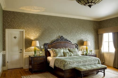 photo from pinterest of art nouveau-style interior designed (bedroom interior) with accent chair and mirror and storage bench or ottoman and dresser closet and bedside table or night stand and headboard and bed and night light. . with natural materials and curving, plant-like embellishments and curved glass and arches and curved forms and wallpaper patterns of stylized flowers and soft, rounded lines and japanese motifs and wallpaper patterns of feathers. . cinematic photo, highly detailed, cinematic lighting, ultra-detailed, ultrarealistic, photorealism, 8k. trending on pinterest. art nouveau interior design style. masterpiece, cinematic light, ultrarealistic+, photorealistic+, 8k, raw photo, realistic, sharp focus on eyes, (symmetrical eyes), (intact eyes), hyperrealistic, highest quality, best quality, , highly detailed, masterpiece, best quality, extremely detailed 8k wallpaper, masterpiece, best quality, ultra-detailed, best shadow, detailed background, detailed face, detailed eyes, high contrast, best illumination, detailed face, dulux, caustic, dynamic angle, detailed glow. dramatic lighting. highly detailed, insanely detailed hair, symmetrical, intricate details, professionally retouched, 8k high definition. strong bokeh. award winning photo.